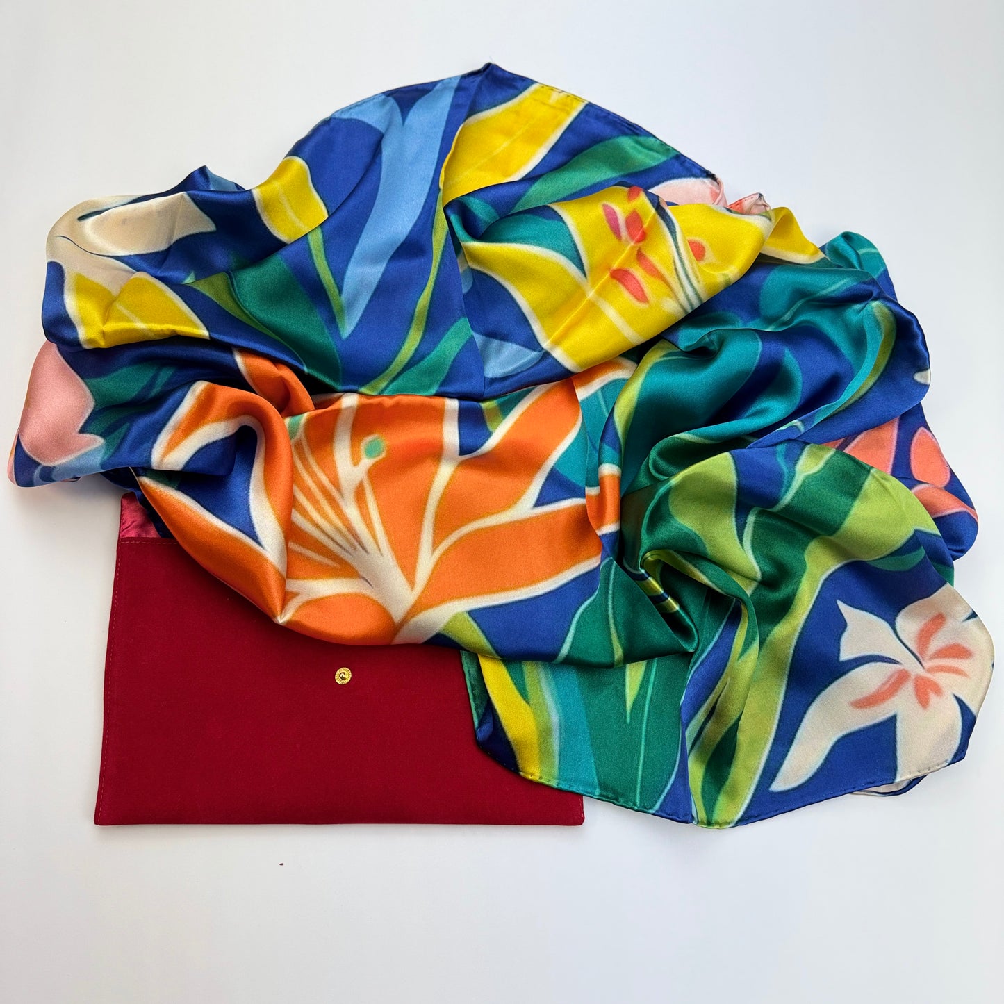 Elegantes Lilien-Seiden-Satin-Tuch: Inspiriert von Henri Matisse
