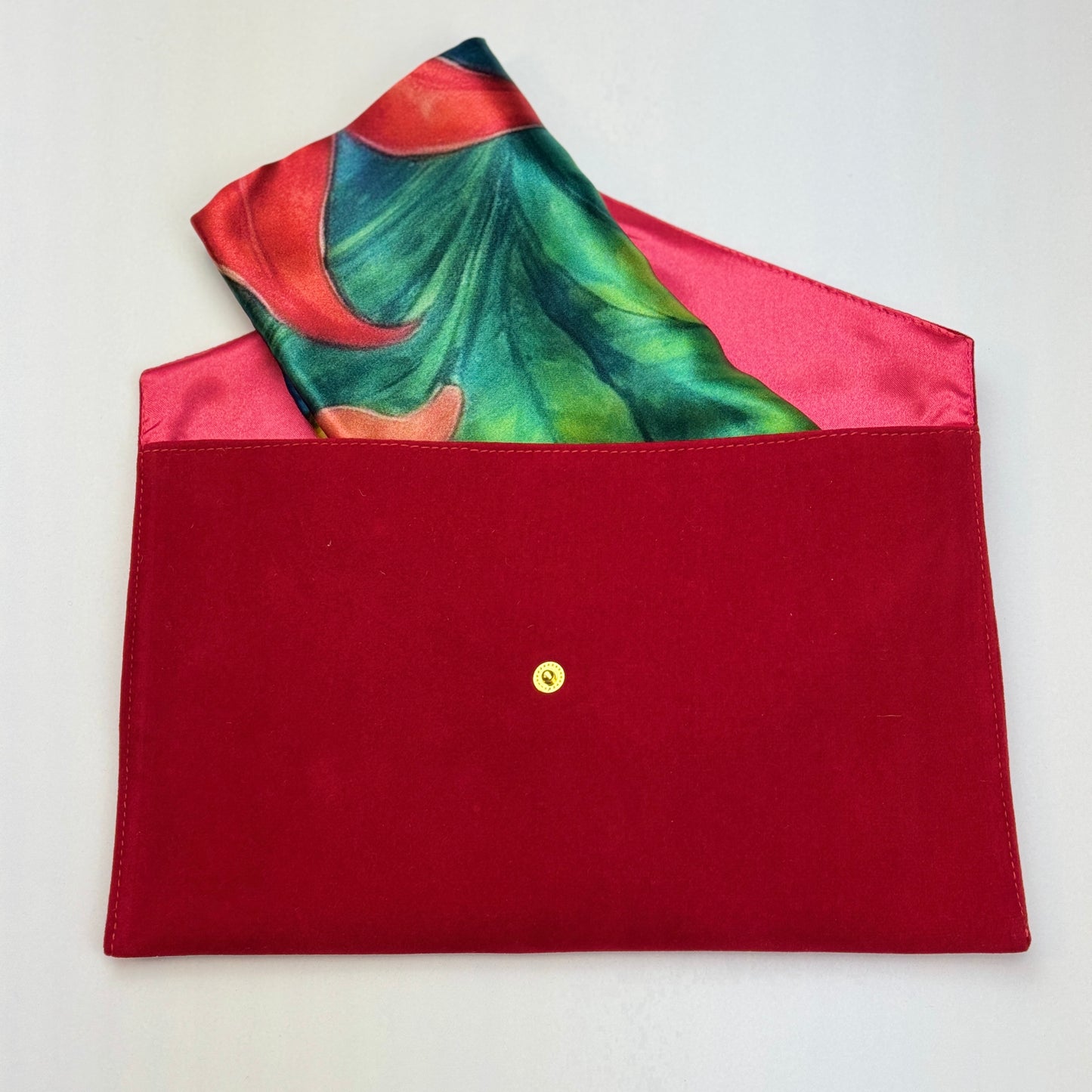 Dreamlike Lilies Satin Silk Scarf: Inspired by Marc Chagall