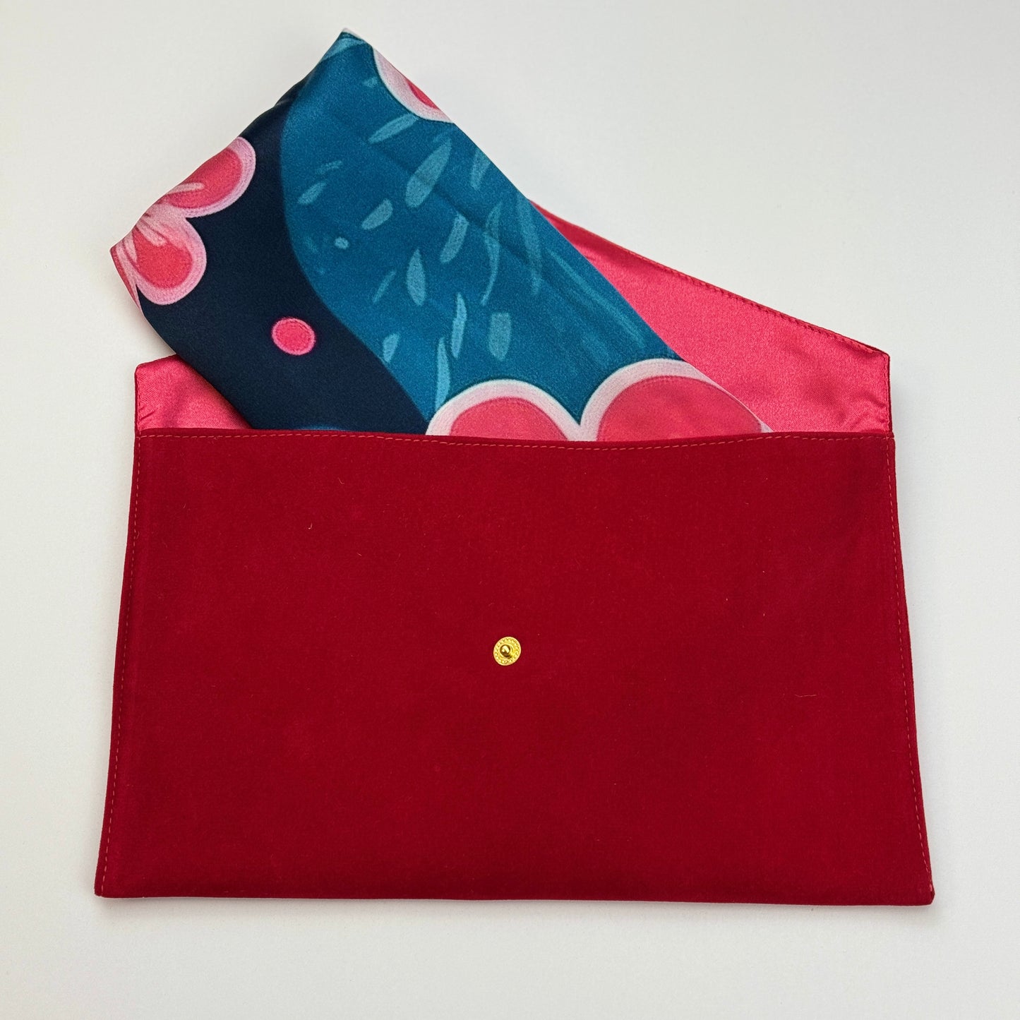 Cherry Blossom Satin Silk Scarf Collection: Inspired by Yayoi Kusama (Design I)